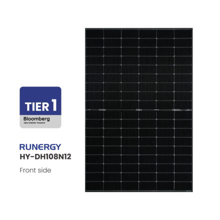 RUNERGY 440W N-Típus, TOPCon, Fekete keret, Nagy Hatásfokú, PRÉMIUM