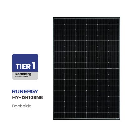 RUNERGY 440W N-Típus, TOPCon, Fekete keret, Nagy Hatásfokú, PRÉMIUM
